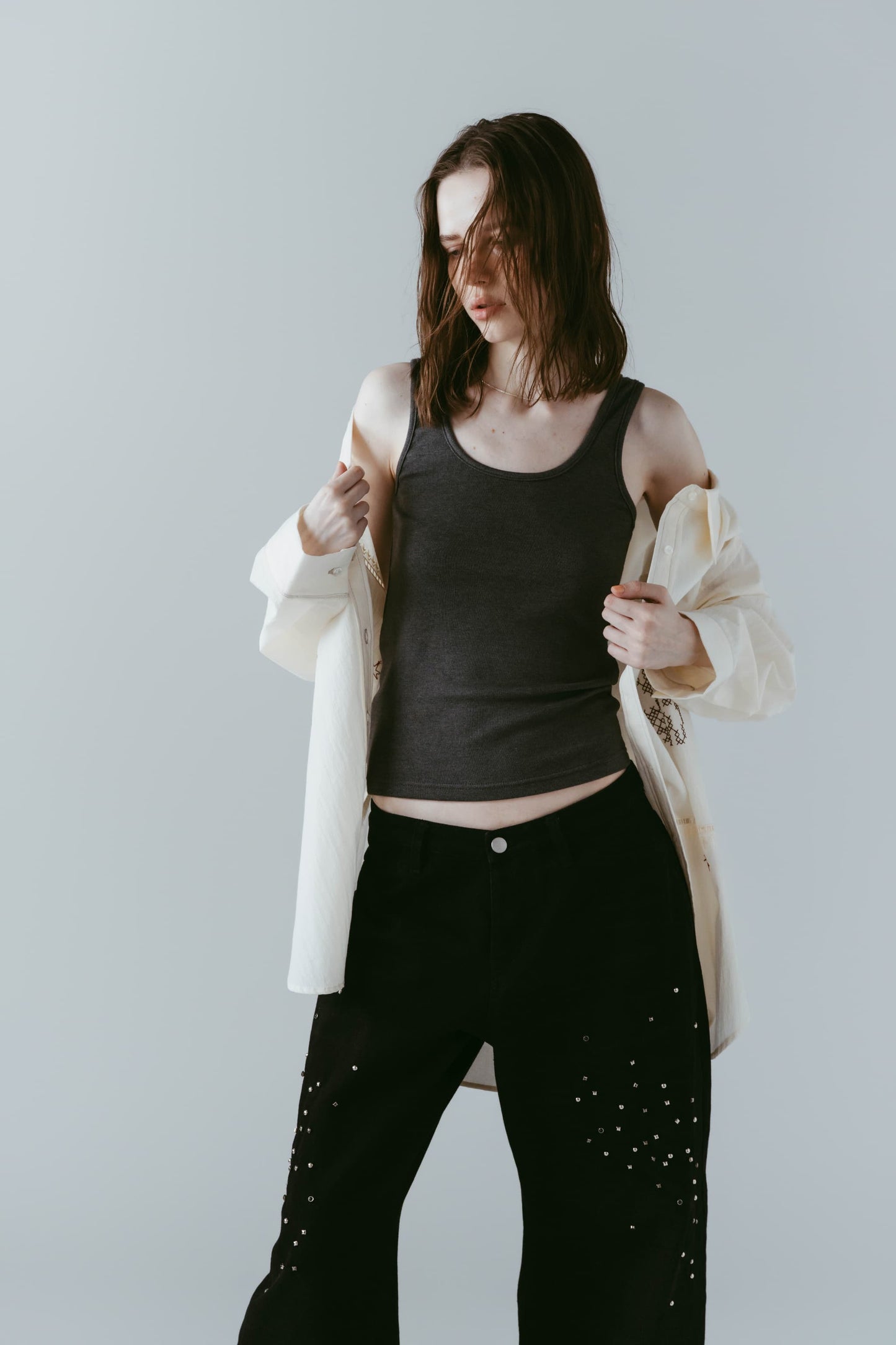 studded tank top/2color