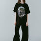 rhinestone graphic tee(unisex)/black