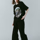 rhinestone graphic tee(unisex)/black