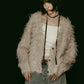 shaggy cardigan/lightbeige