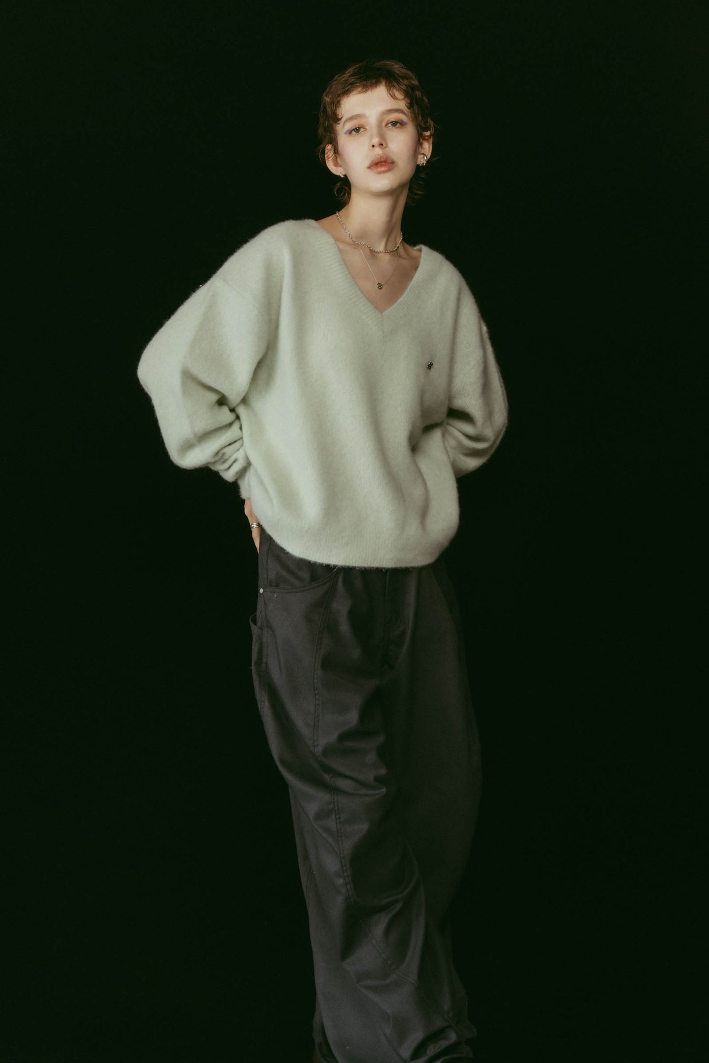 fox v-neck knit-special edition/4color