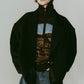 muffler overlay jacket(unisex)/black