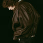 voluminous leather jacket(unisex)/brown