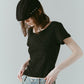 layered crewneck tee/4color
