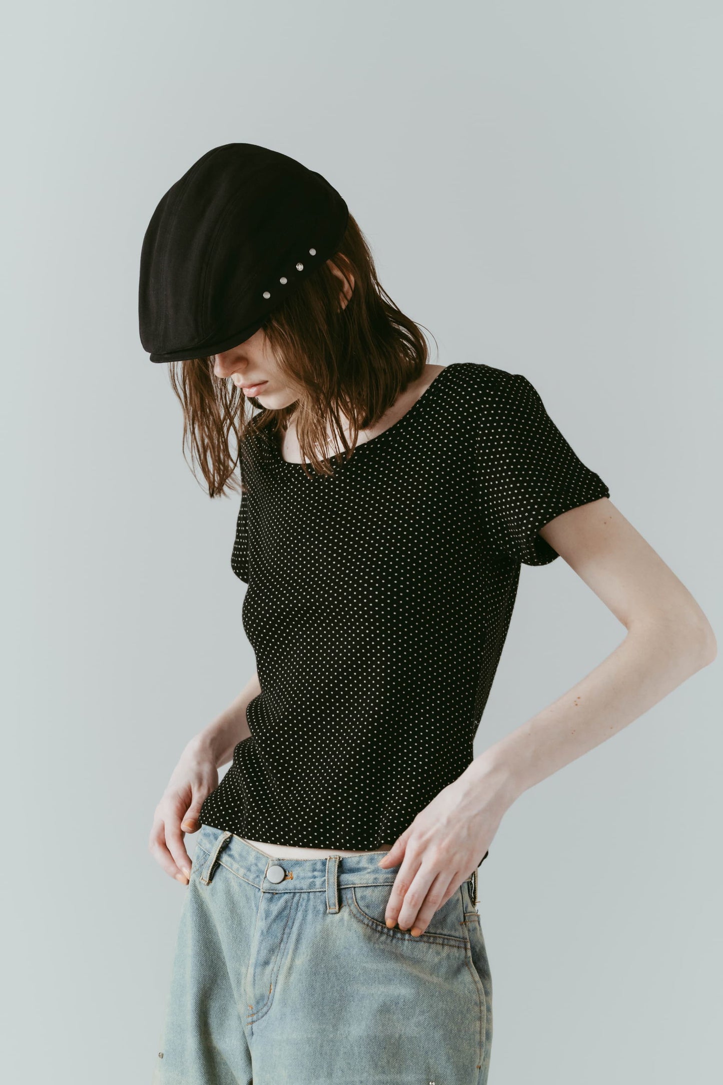 layered crewneck tee/4color