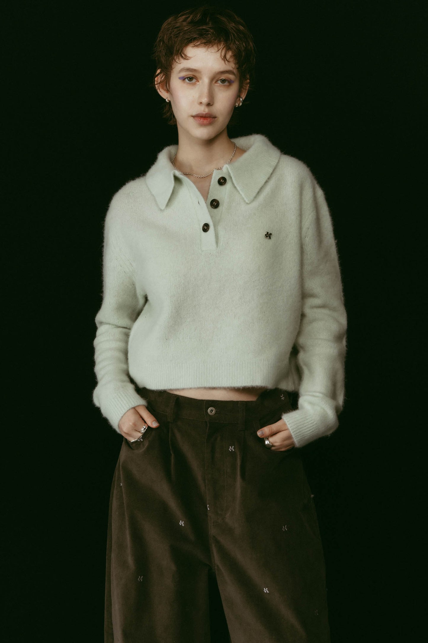 fox over polo-neck knit-special edition /4color