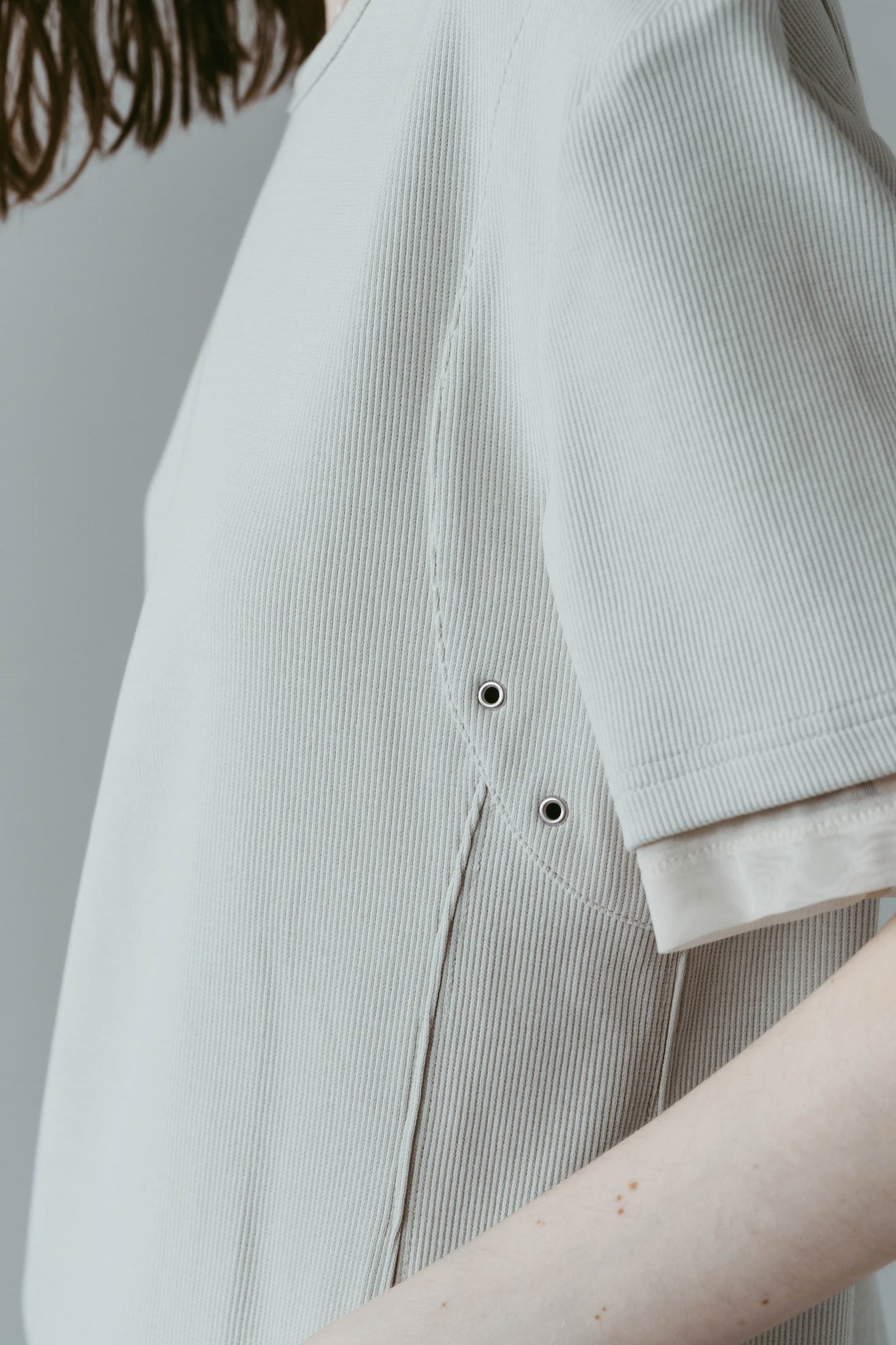 structured shoulder top/lightbeige