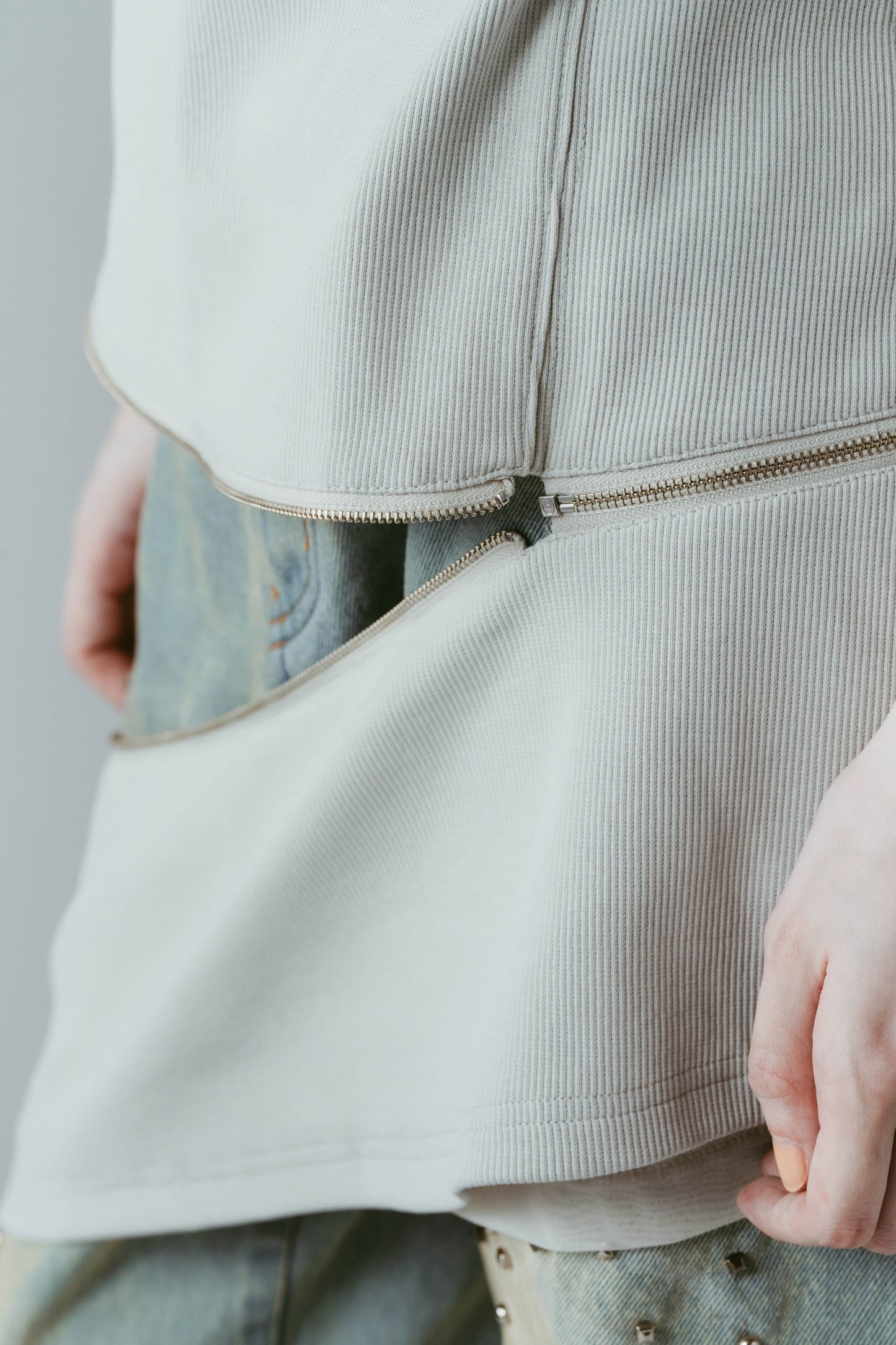 structured shoulder top/lightbeige