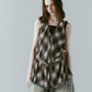 plaid halter neck blouse/brown