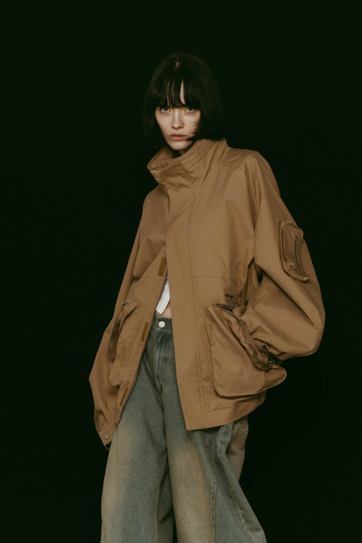 2way nylon blouson(unisex)/camel