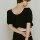 2way puff sleeve logo blouse/3color