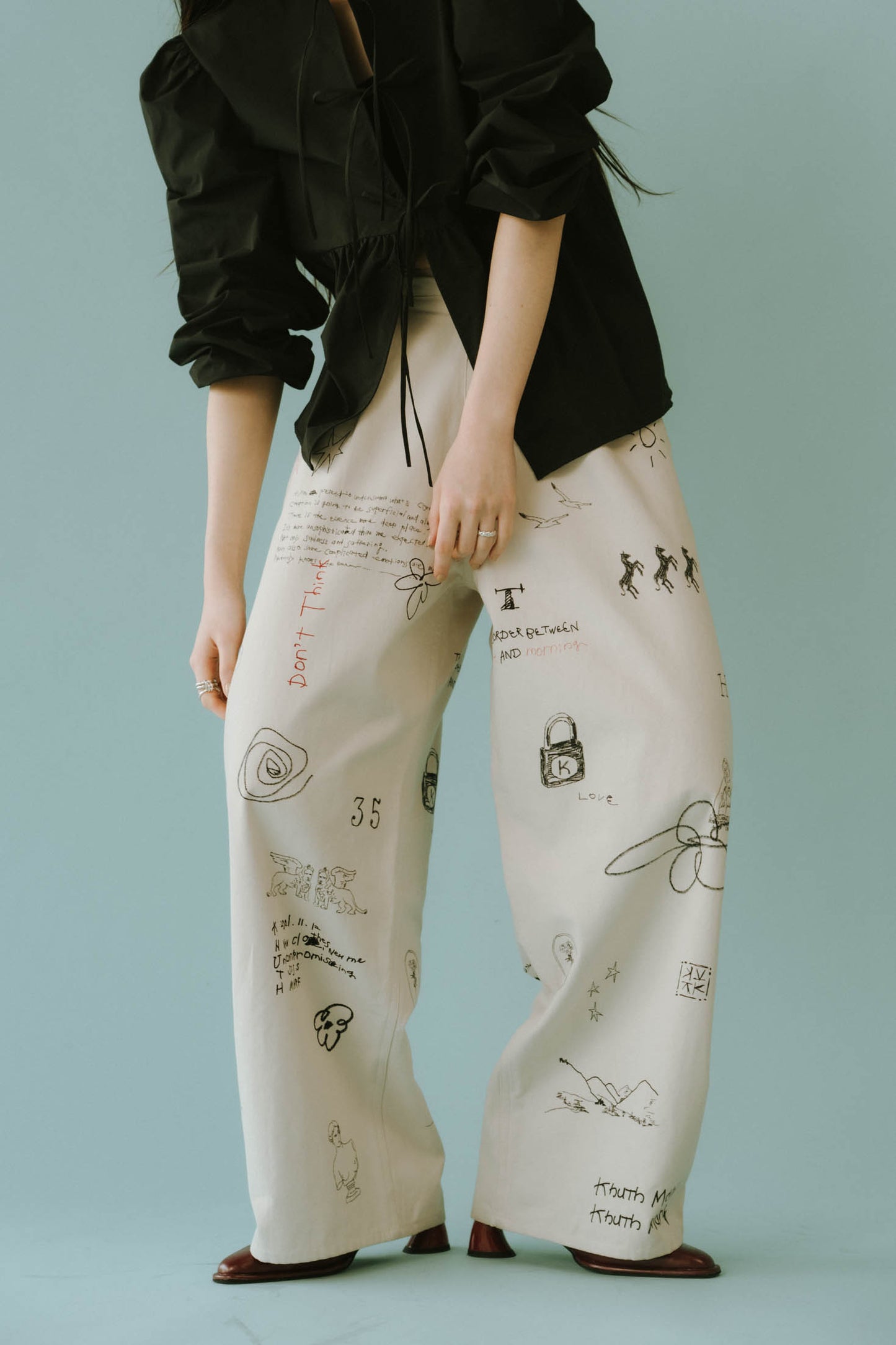 -Order sales- high waist tattoo pants(KotokaIzumi collab)/3color【4/10~Shipping】