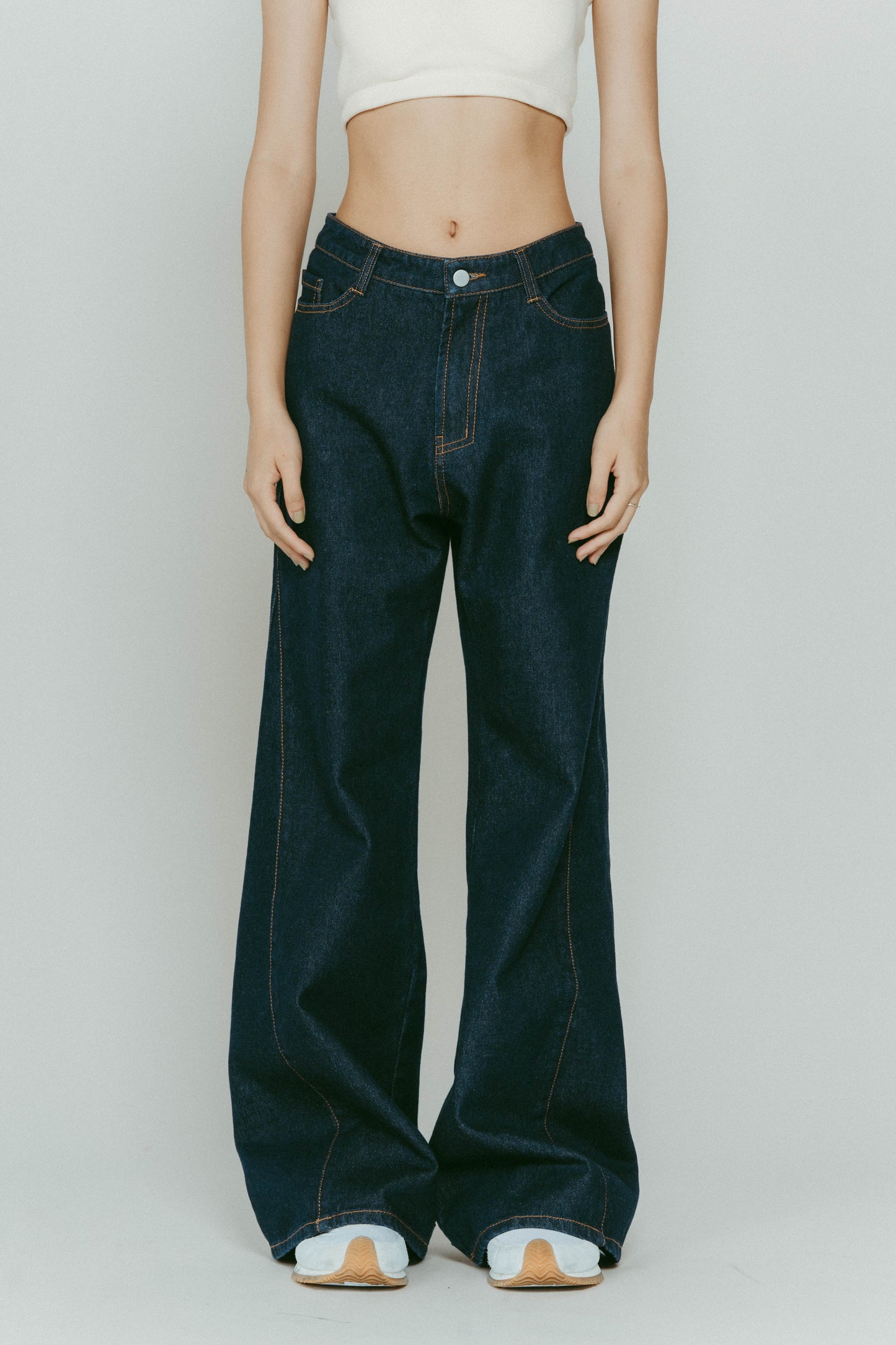 denim baggy pants(unisex)/2color