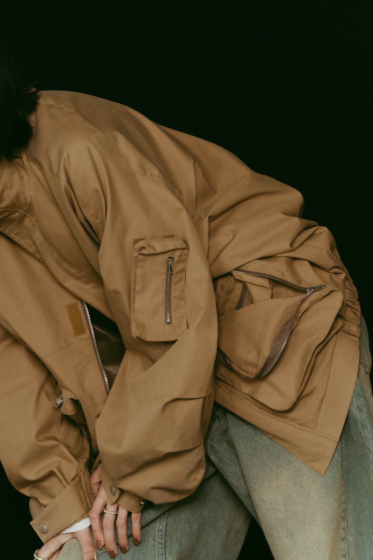 2way nylon blouson(unisex)/camel