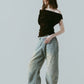 sheer velour top/brown