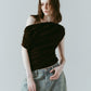 sheer velour top/brown