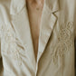 embroidered satin jacket/ivory