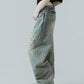 studded draped denim pants(unisex)/blue(studded)