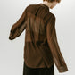 flower print sheer shirt(unisex)/brown