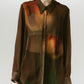 flower print sheer shirt(unisex)/brown