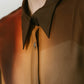 flower print sheer shirt(unisex)/brown