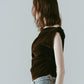sheer velour top/brown