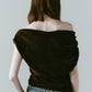 sheer velour top/brown