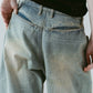 studded draped denim pants(unisex)/blue(studded)