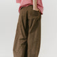 slit deformed pants(unisex)/checkbrown