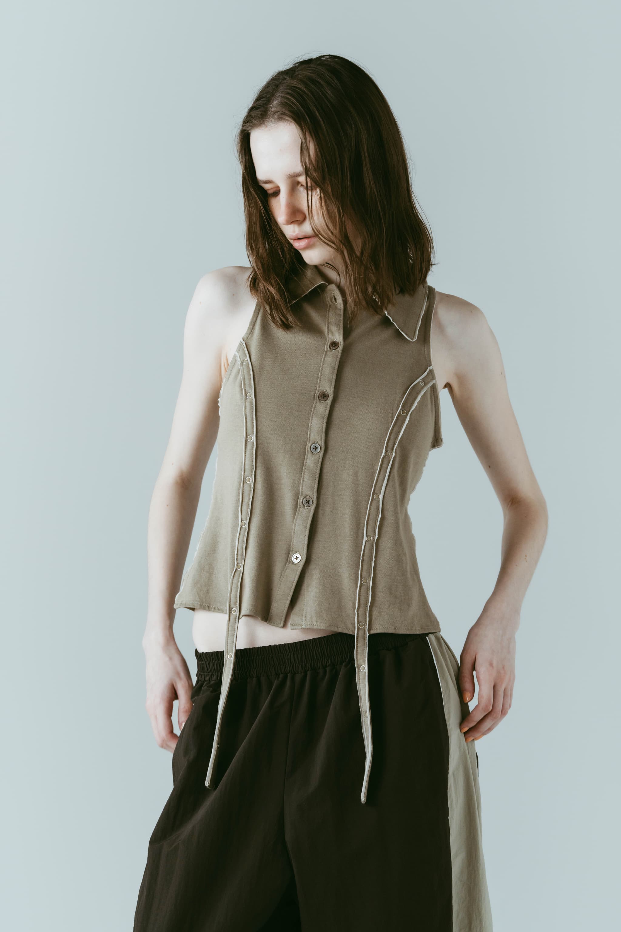 american armhole compact shirt/pistachio