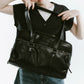 school style leather bag/2color