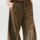 slit deformed pants(unisex)/checkbrown