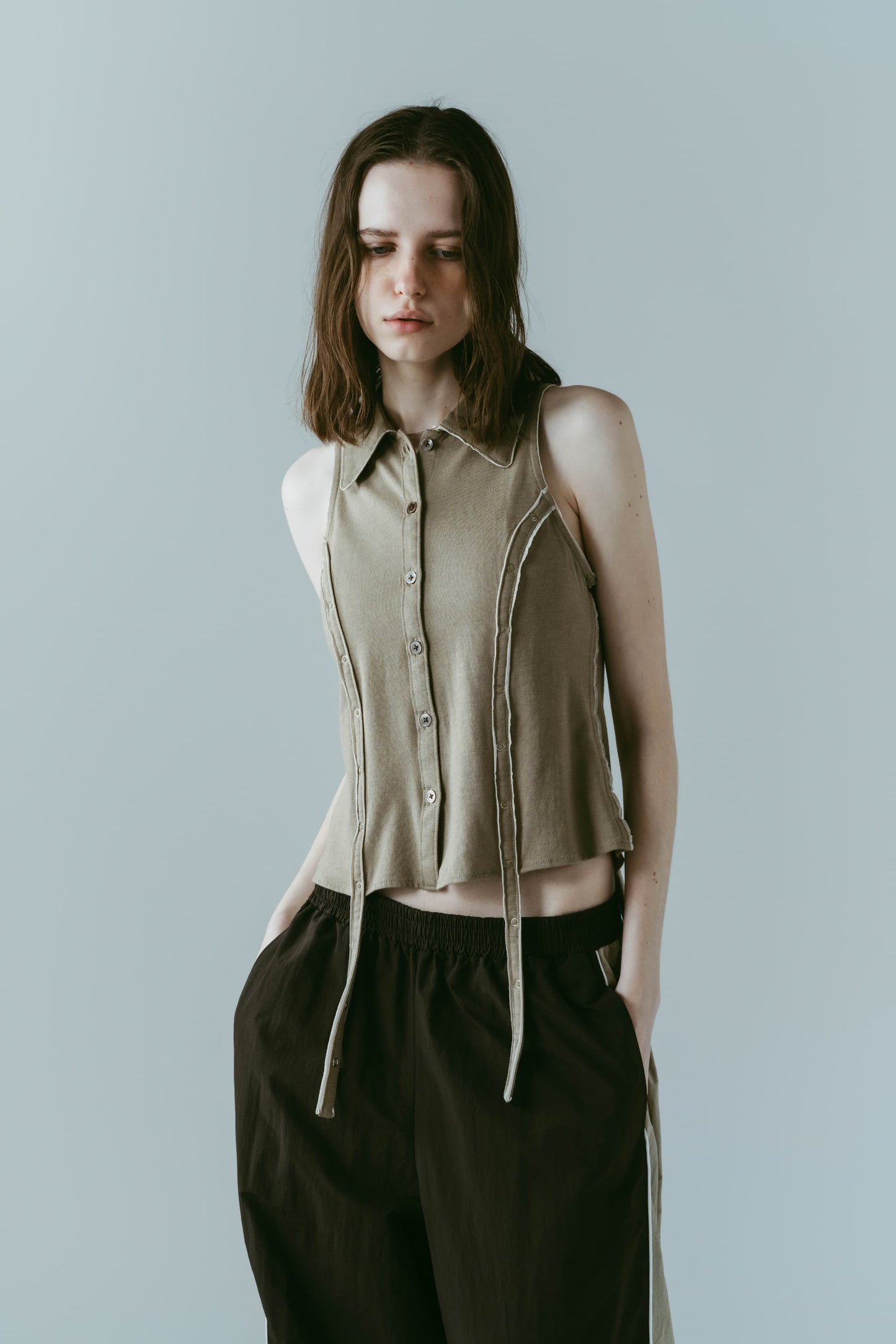 american armhole compact shirt/pistachio