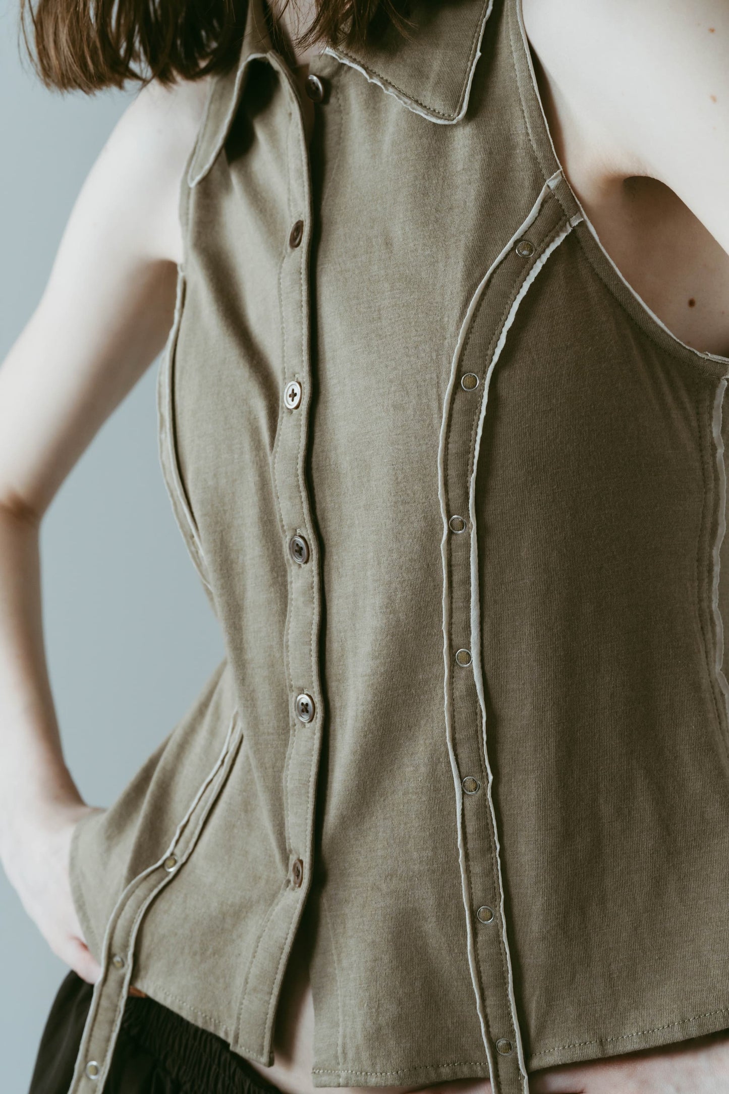 american armhole compact shirt/pistachio
