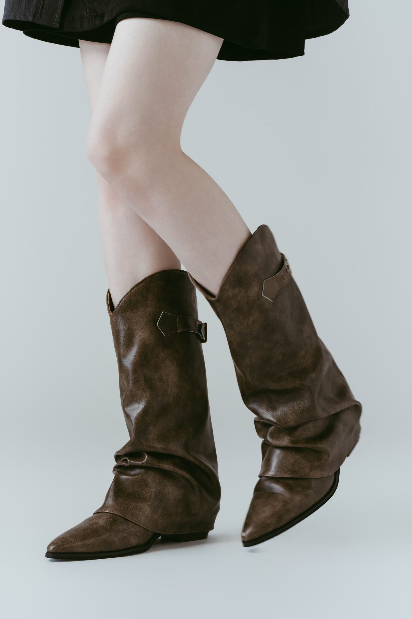 western belted boots/2color