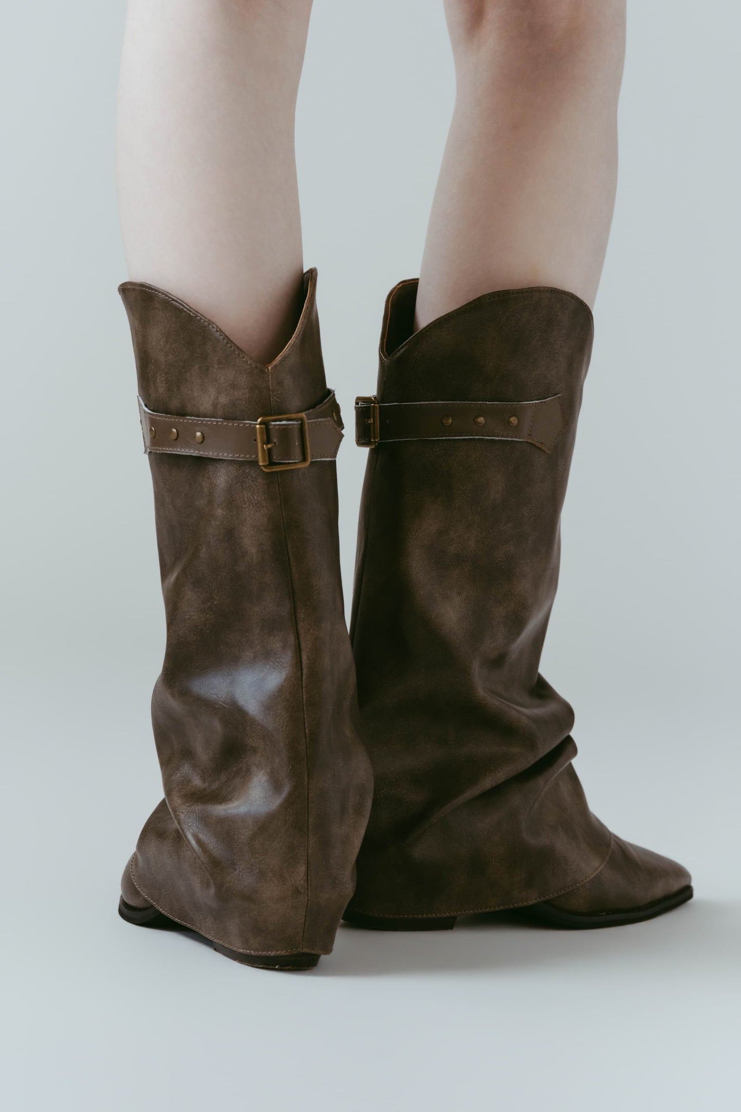 western belted boots/2color