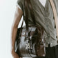 school style leather bag/2color