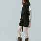 stand neck mini dress/stripeblack