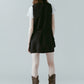 stand neck mini dress/stripeblack