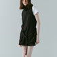 stand neck mini dress/stripeblack