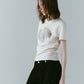 studded compact tee/ivory
