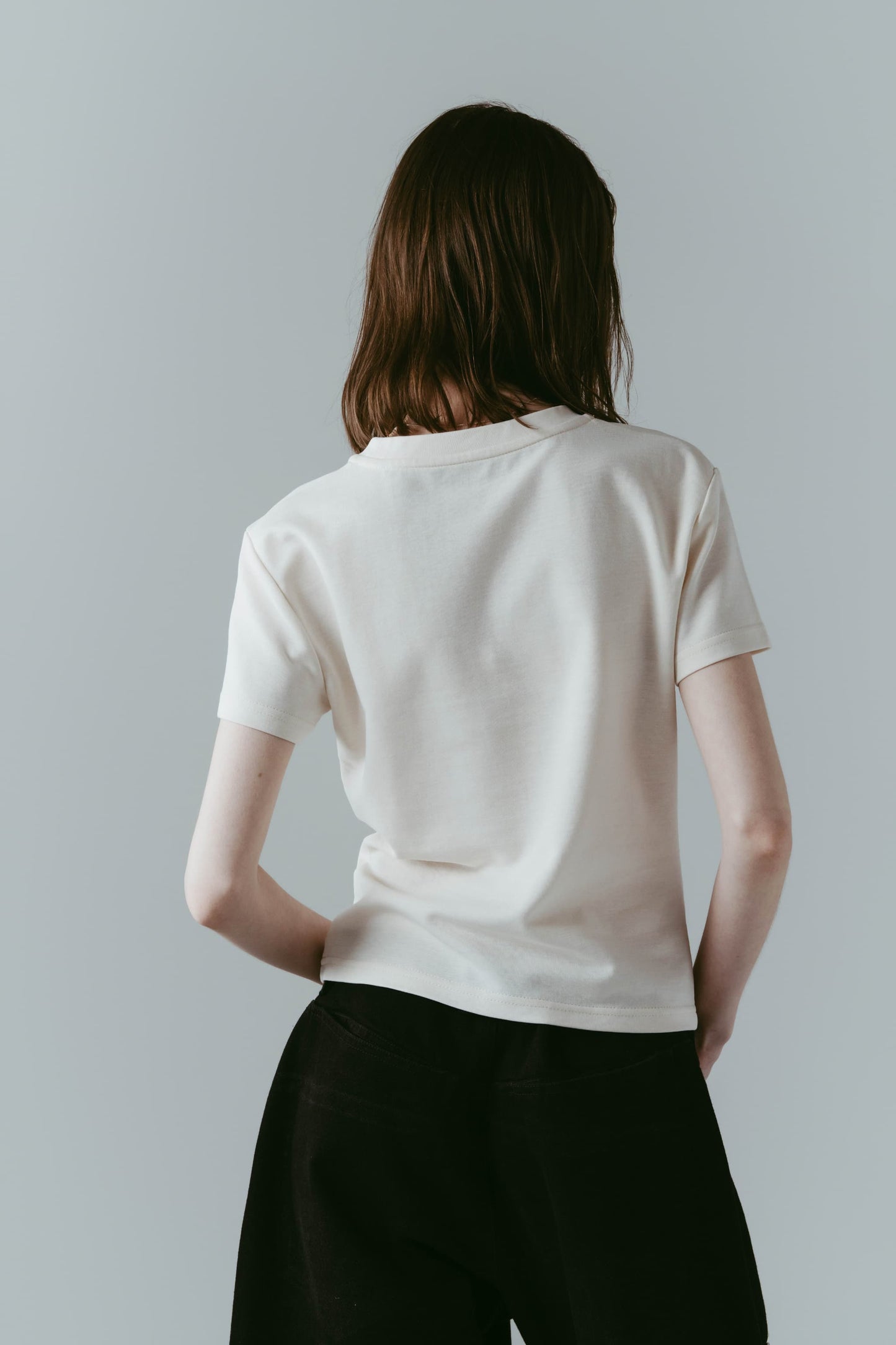 studded compact tee/ivory