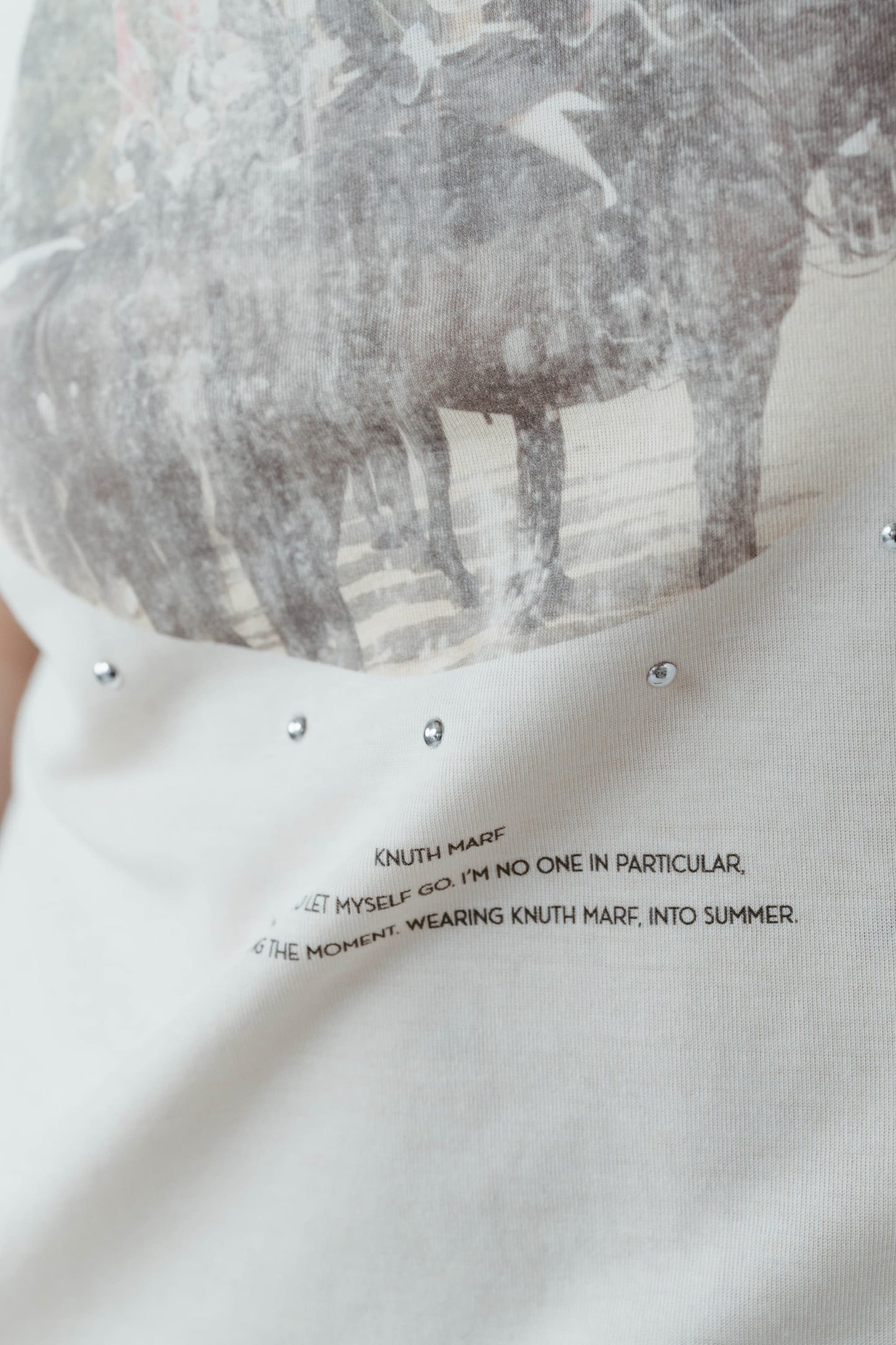 studded compact tee/ivory
