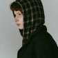 hooded over shirts(unisex)/checkblack