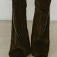 2piece zip flare pants/brown