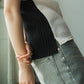 french sleeve ribbed tops/2color