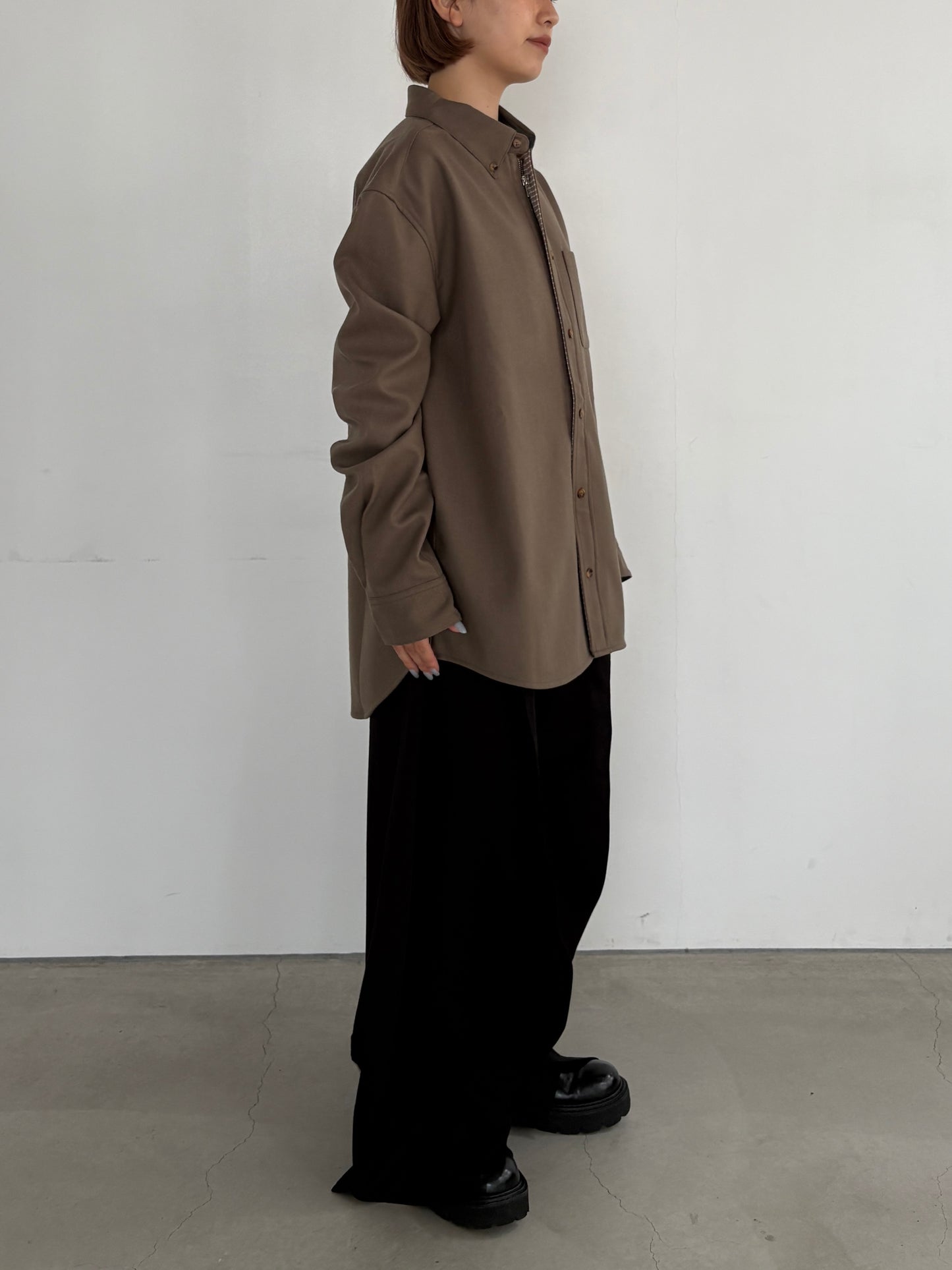 (仮商品名)ボンディングシャツ(unisex)/beige
