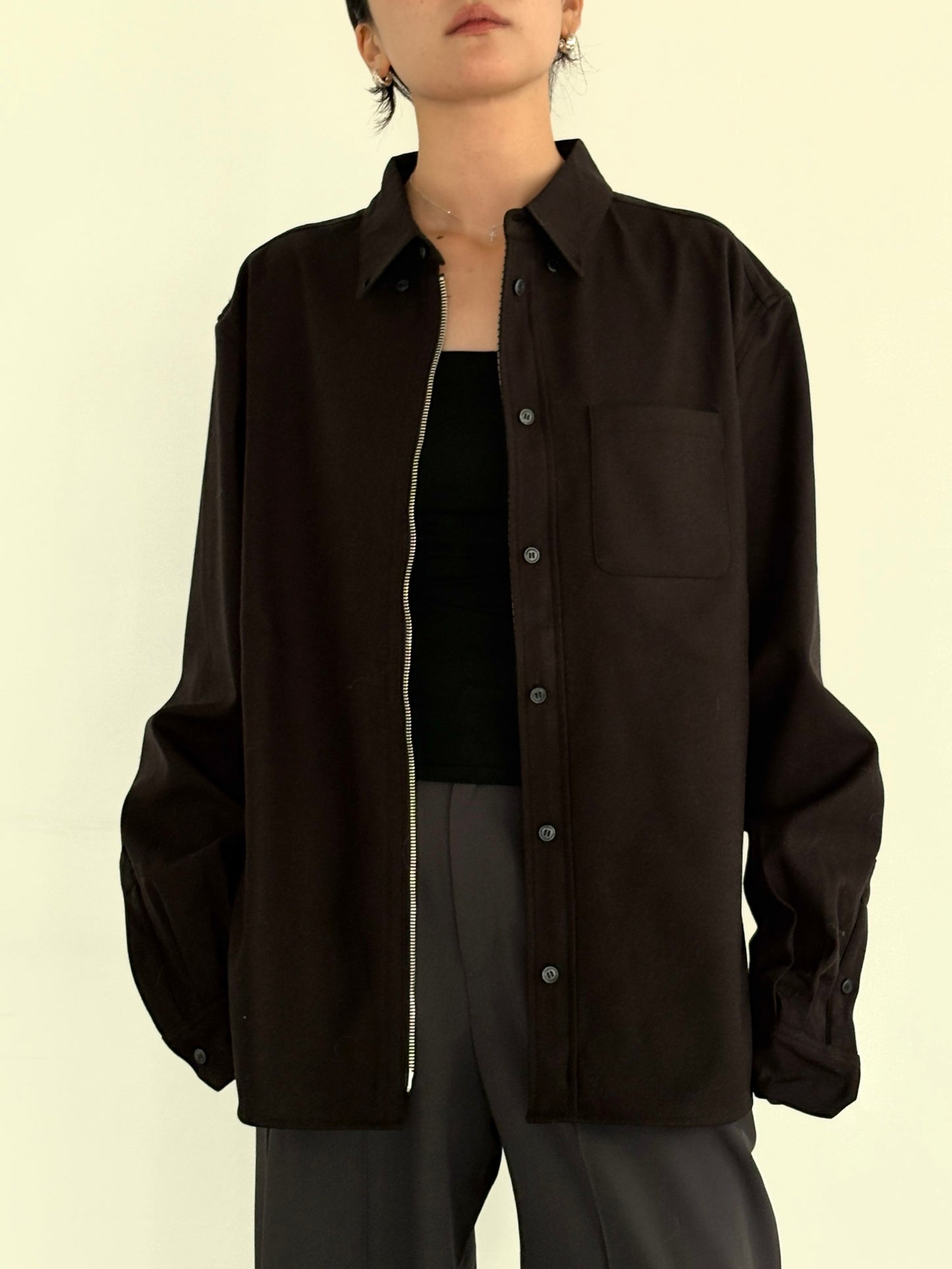 (仮商品名)ボンディングシャツ(unisex)/black