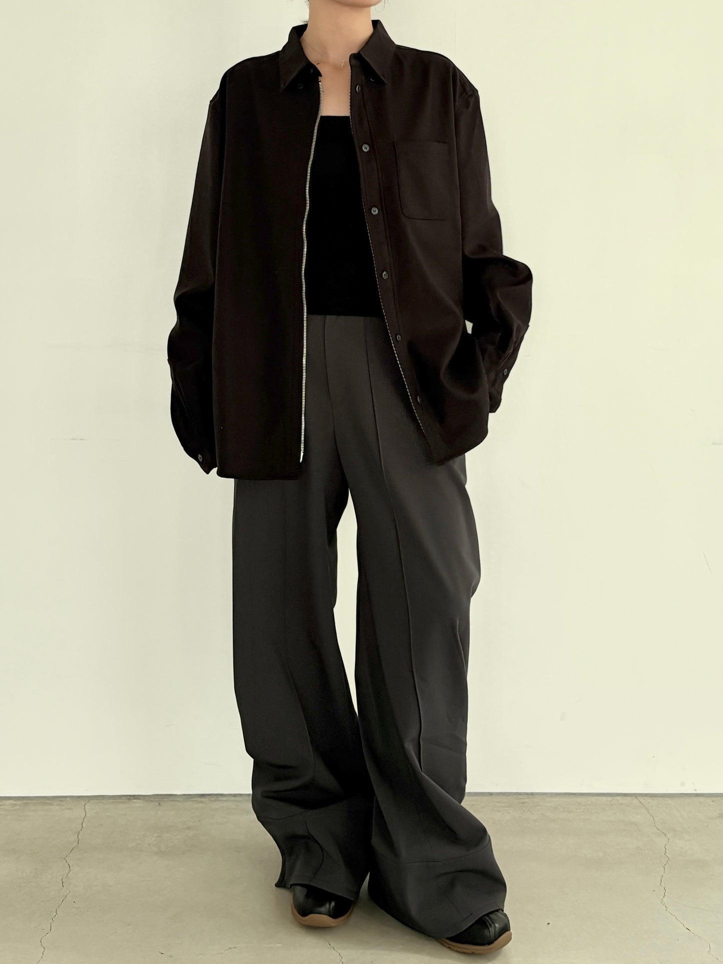 (仮商品名)ボンディングシャツ(unisex)/black