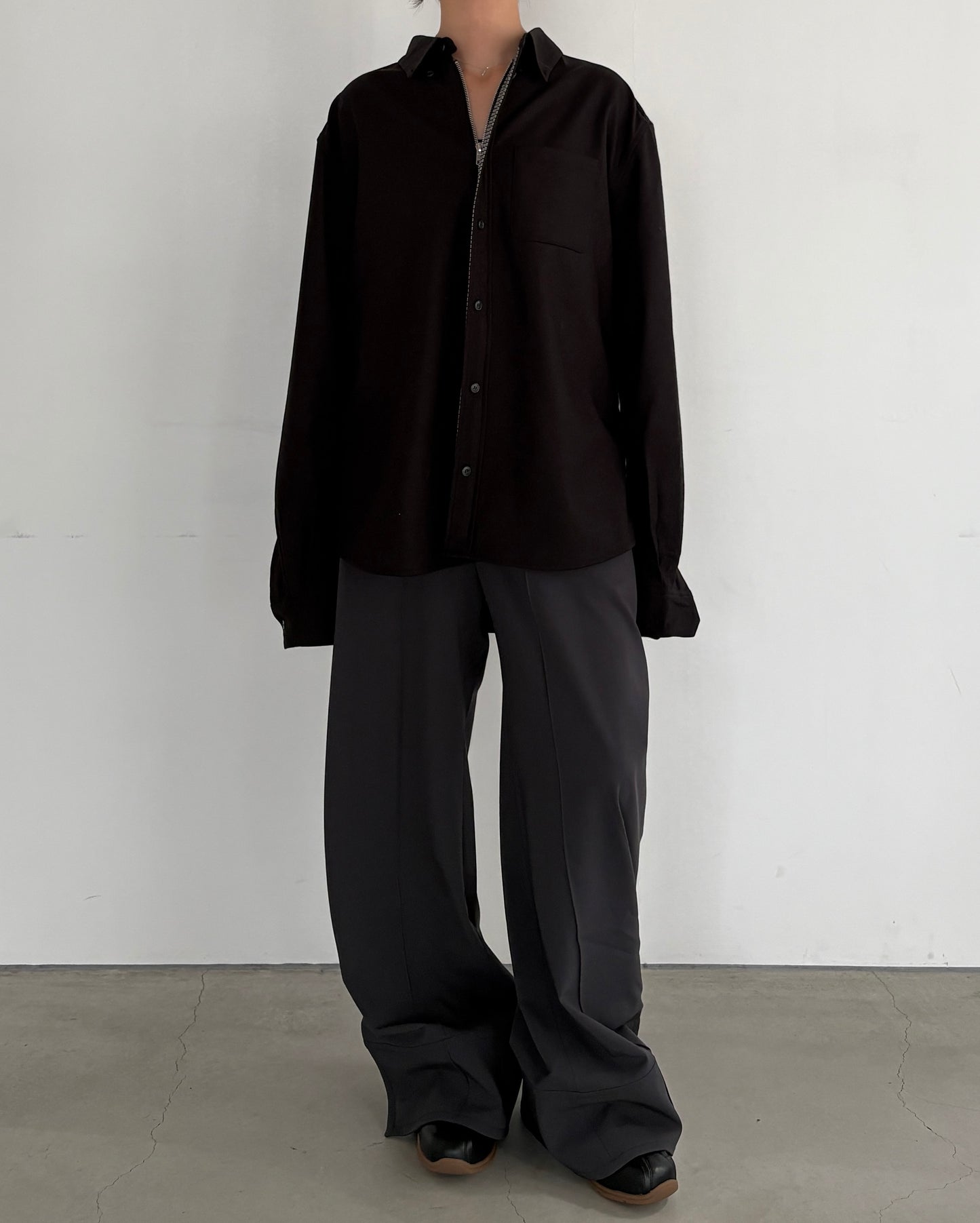 (仮商品名)ボンディングシャツ(unisex)/black